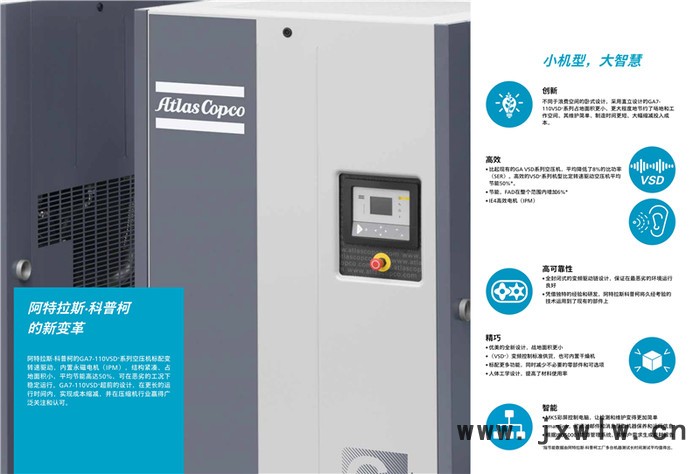GA系列7-110 VSD+阿特拉斯變頻噴油螺桿壓縮機 空壓機