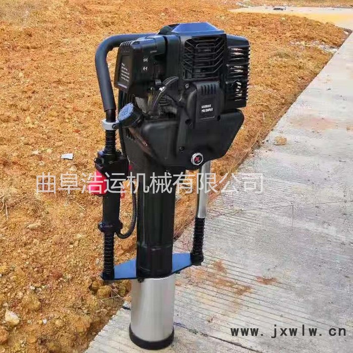 曲阜浩運 8公分手汽油動力沖擊打樁機(jī) 便攜靈活多功能沖擊鉆 手提打樁機(jī)