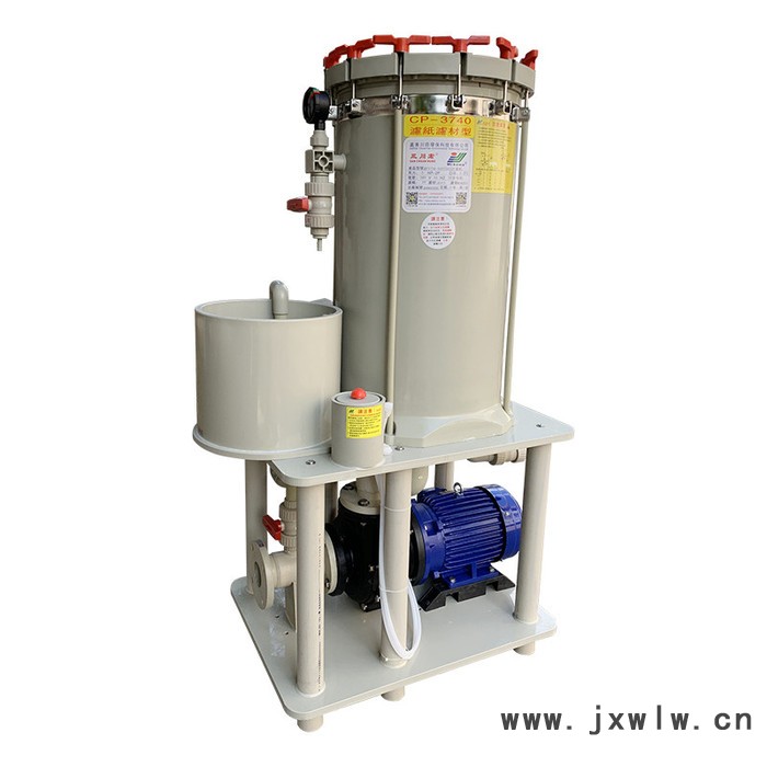濾芯鎖螺式電鍍過(guò)濾機(jī),三川宏電鍍過(guò)濾設(shè)備CB2018KDN5032自吸泵驅(qū)動(dòng)抗腐蝕耐酸濾芯鎖螺式電鍍過(guò)濾機(jī)