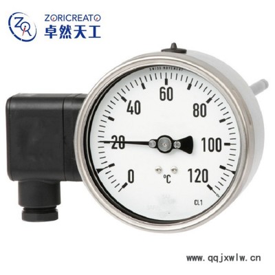 卓然天工TWX不銹鋼耐震萬(wàn)向電接點(diǎn)雙金屬溫度計(jì) wssx401/411/483電接點(diǎn)溫度 智能報(bào)警溫度儀表 智能溫度儀表