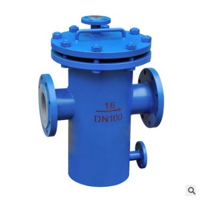 [聯(lián)科閥門]襯氟籃式過濾器（SBL-F46）法蘭機械多介質(zhì)碳鋼過濾器
