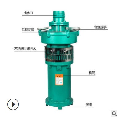 人民QY潛水電泵 三相充油式園林排灌大流量油浸泵高揚程農(nóng)用泵