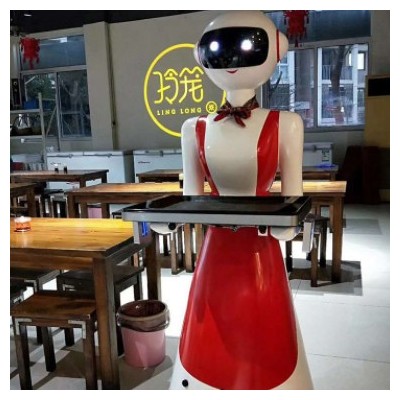 酒店餐廳智能送餐機器人送菜端菜傳菜跑堂服務(wù)員迎賓國外多語言